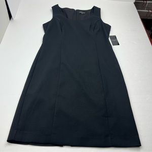 Tahari ASL Scoop Neck Sheath Sleeveless Dress Womens SZ 10 Black NEW *TINY FLAW*
